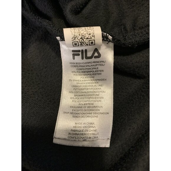 FILA Black Velour Quarter Zip Medium Velvet Hoodie - Picture 6 of 9